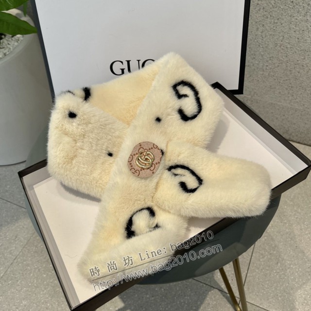 Gucci經典羊絨圍巾 古馳保暖圍脖 古琦仿皮草圍脖  mmj1605